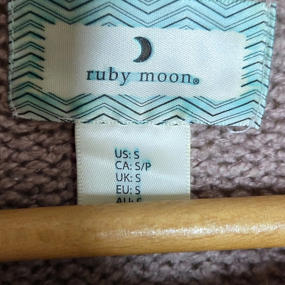 Ruby Moon | Mauve Pink Notched Neck Sweater Ribbed Hem Cuffed Sleeves Size Small - Picture 4 of 5